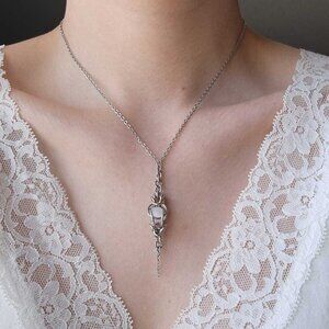 Whimsical selenite and silver fairy rosary necklace ✦ whimsigoth style ✦